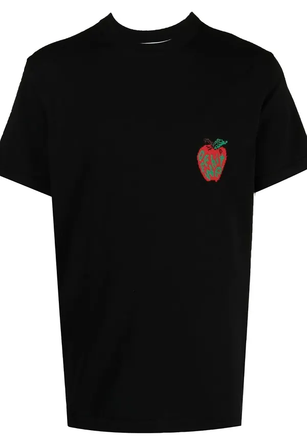 Off-White t-shirt med äppeltryck - Svart