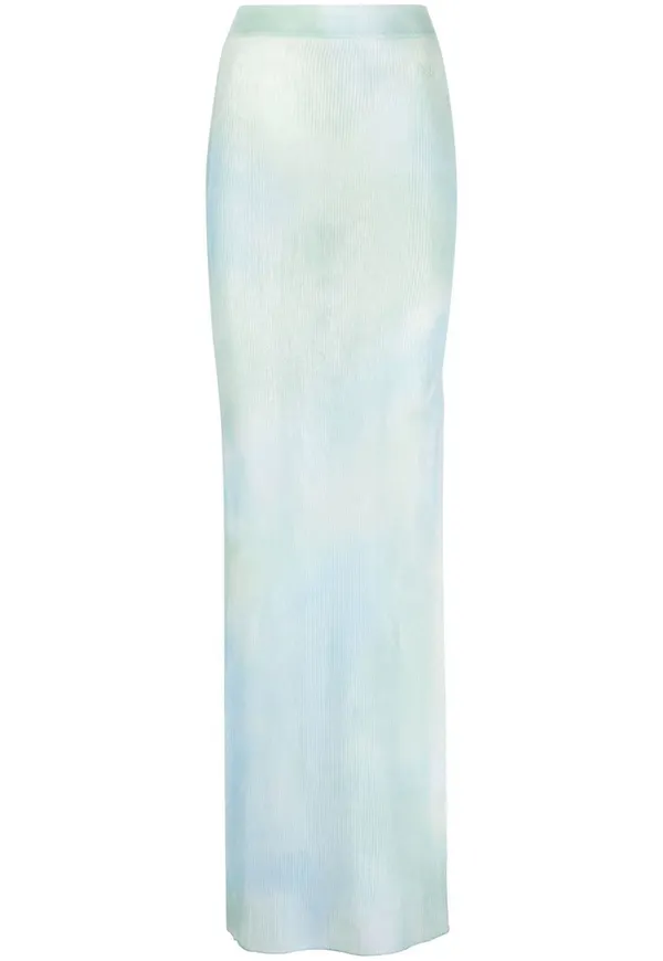 Off-White tie-dye sheer maxi skirt - Blå