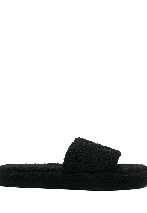 Off-White tofflor med Arrows-motiv - Svart