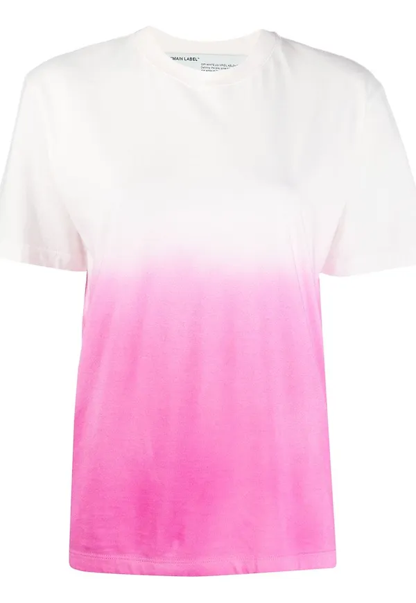 Off-White tonad kortärmad t-shirt - Vit