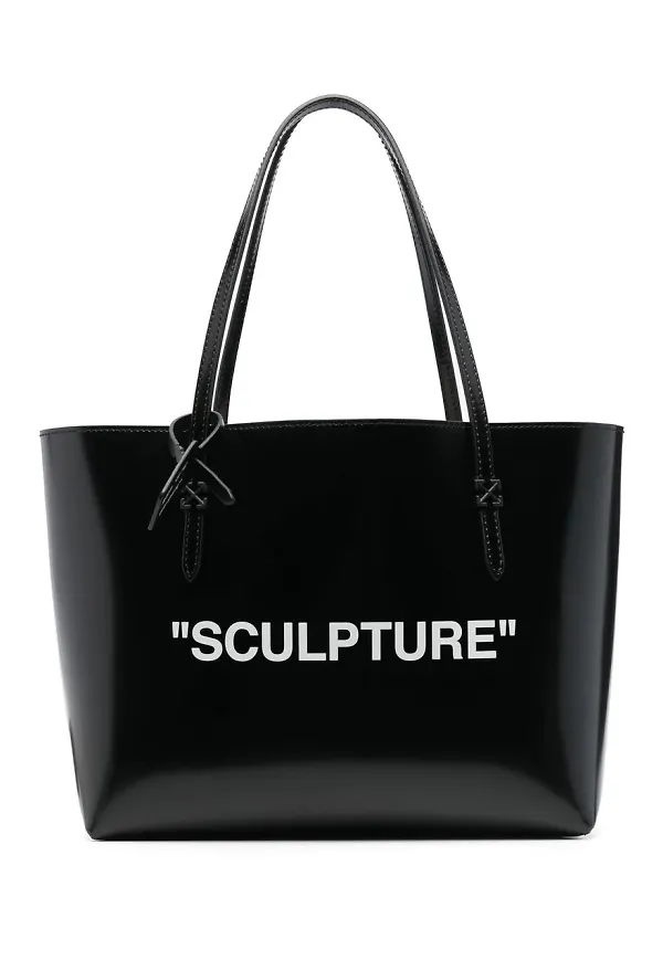 Off-White totebag med slogan - Svart