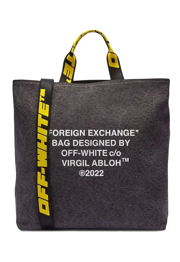 Off-White totebag med slogan - Svart