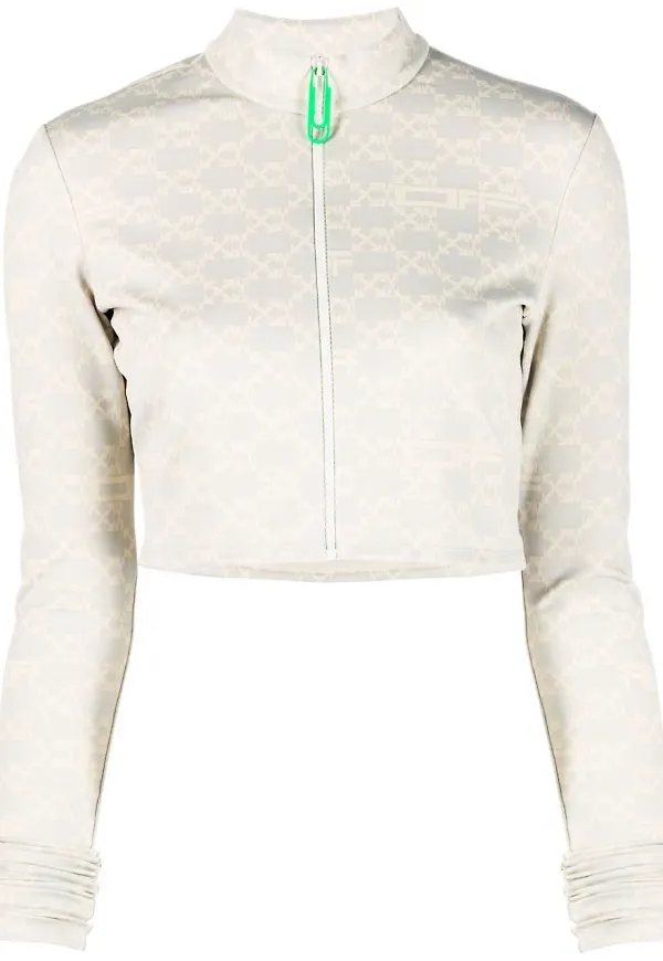 Off-White träningsjacka med monogram - Grön