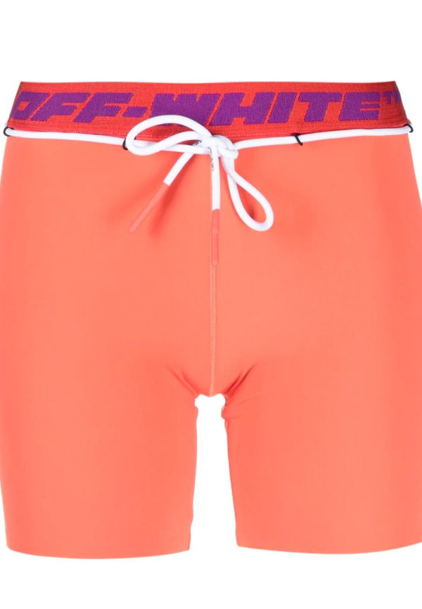 Off-White träningsshorts med logotypband - Orange