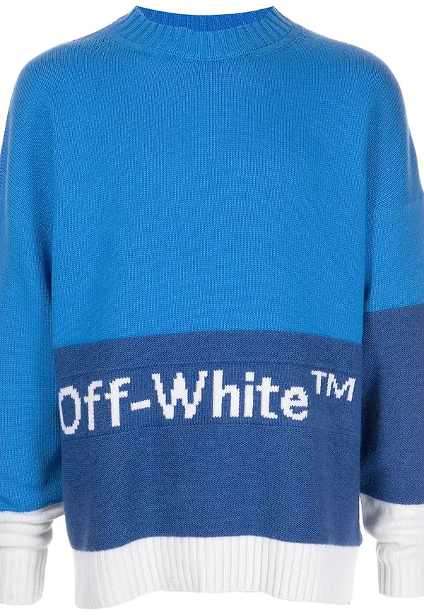 Off-White tröja med färgblock - Blå