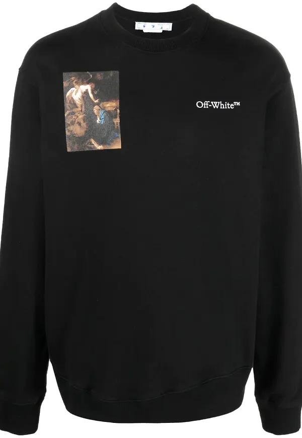 Off-White tröja med grafiskt tryck - Svart