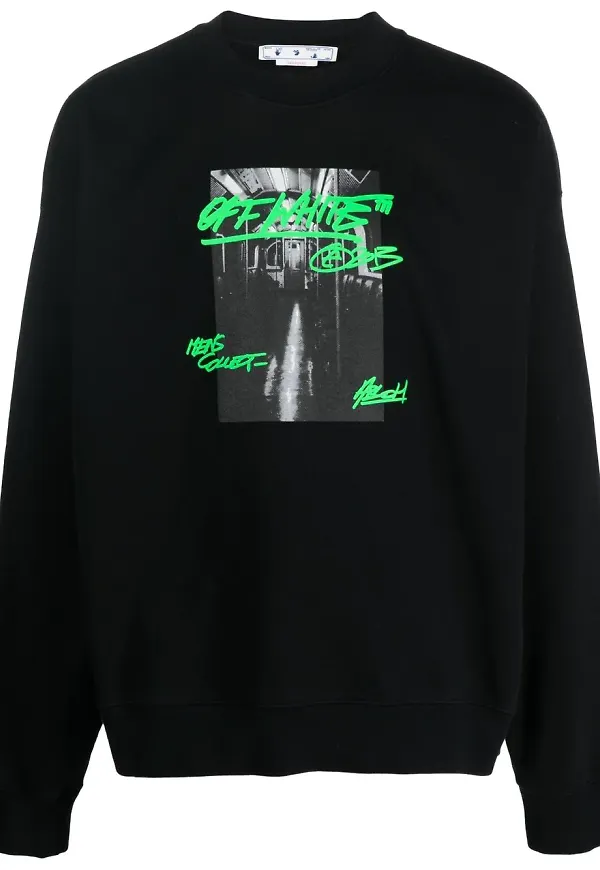 Off-White tröja med grafiskt tryck - Svart