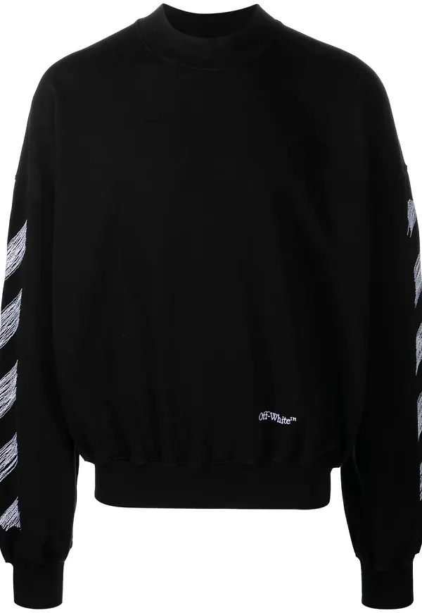 Off-White tröja med klottertryck - Svart