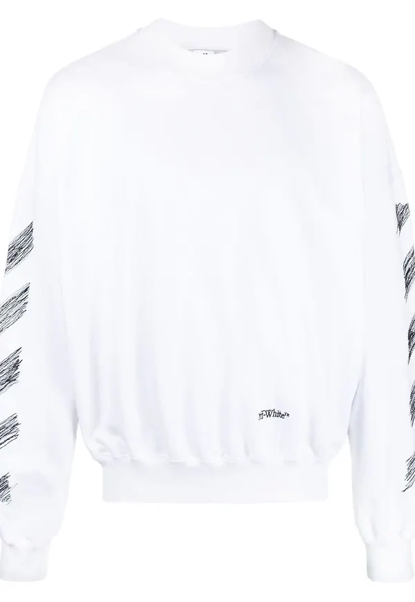 Off-White tröja med klottertryck - Vit
