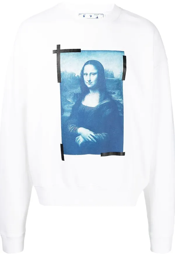 Off-White tröja med Mona Lisa-tryck - Vit