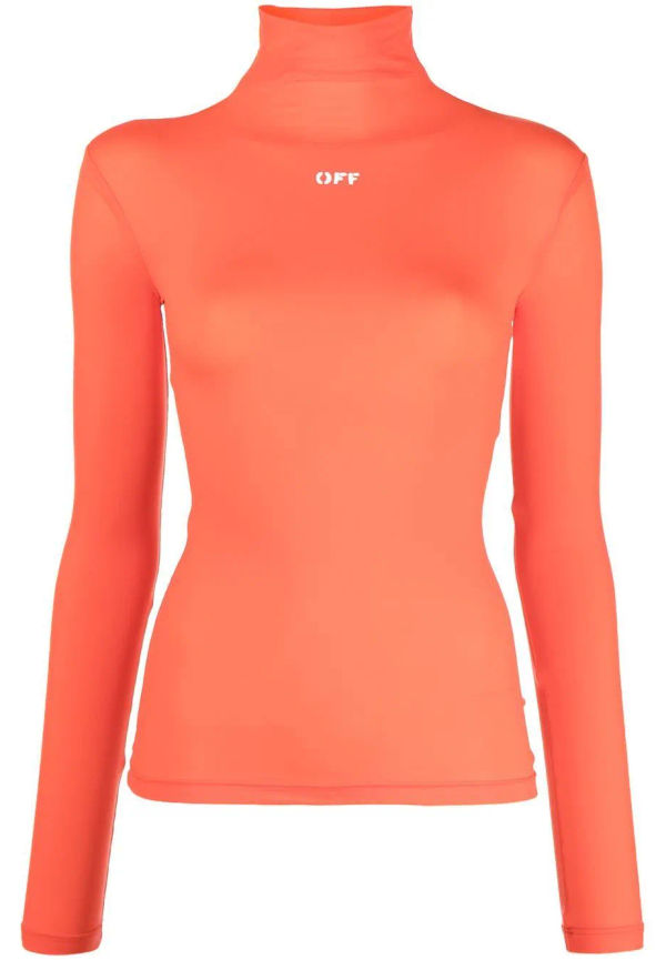 Off-White tröja med rullkrage - Orange