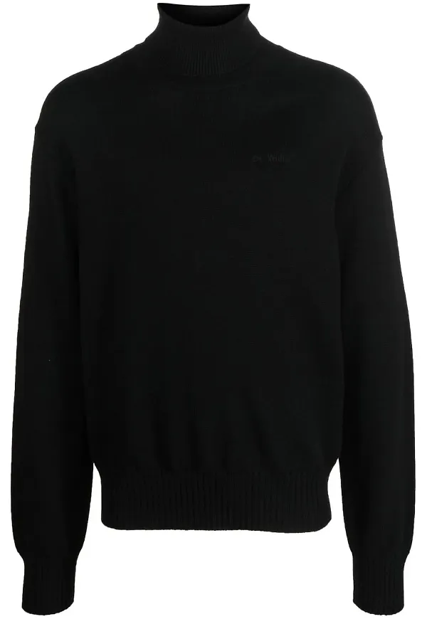 Off-White tröja med rullkrage - Svart