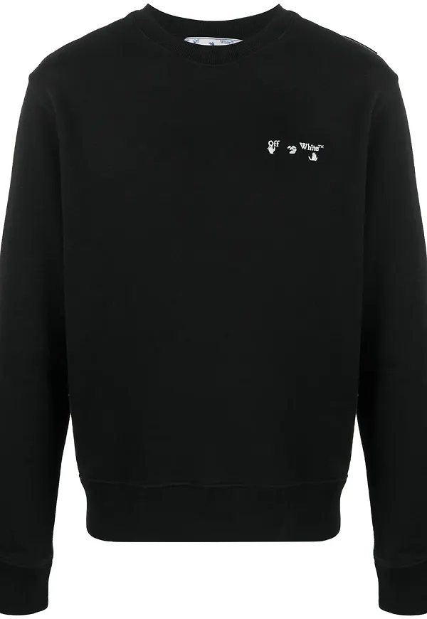 Off-White tröja med rundad hals - Svart