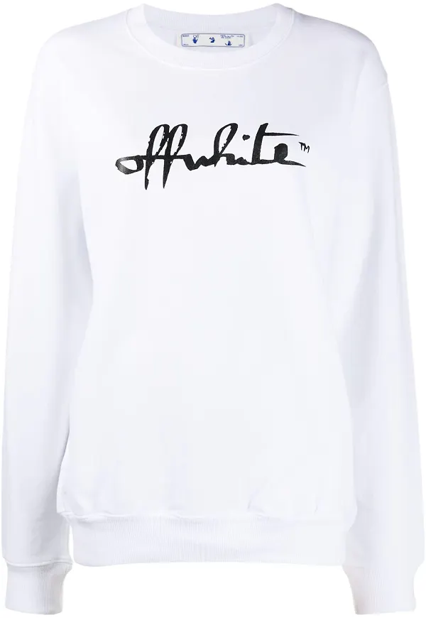 Off-White tröja med text - Vit