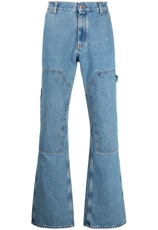 Off-White utsvängda snickarjeans - Blå