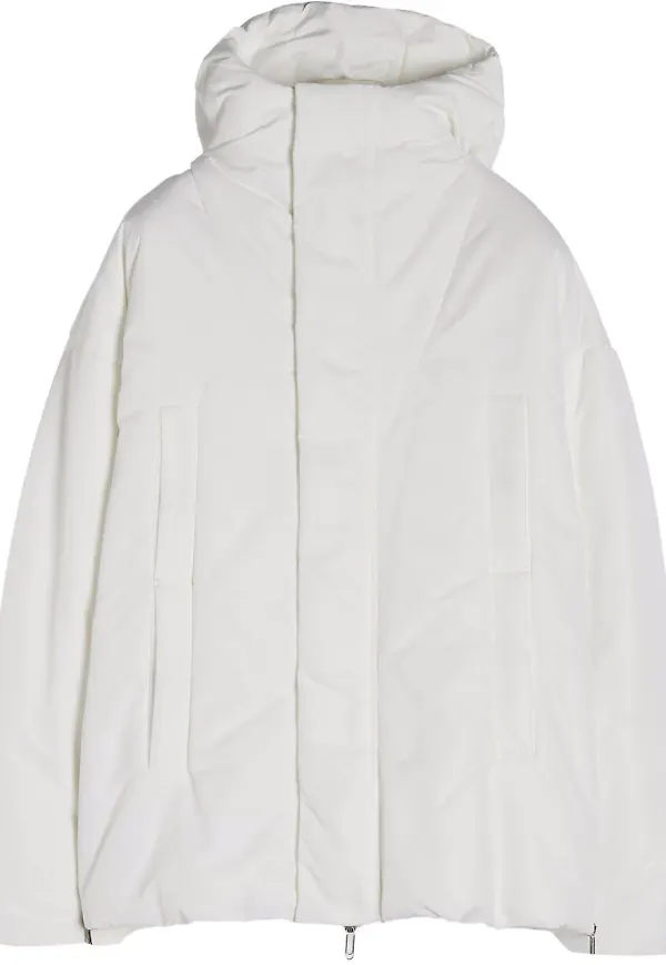 Off-White vadderad parkas med huva - Vit