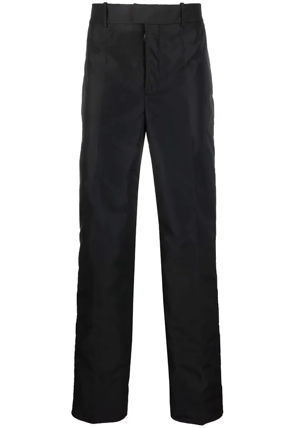 Off-White vadderade raka byxor - Svart