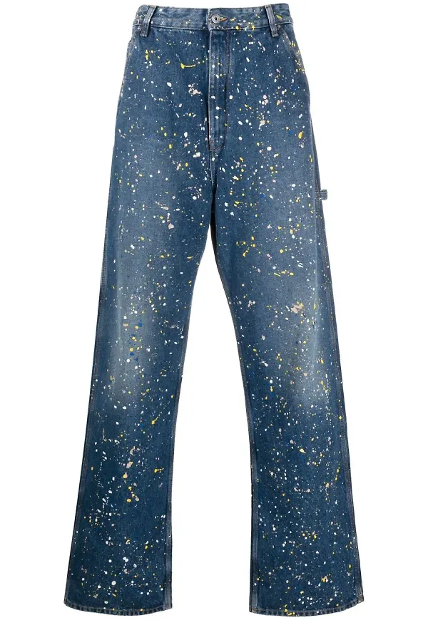 Off-White vida jeans med färgstänk - Blå