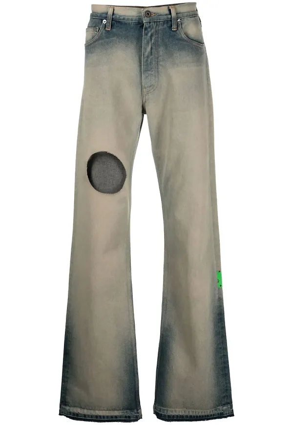 Off-White vida jeans med hålmönster - Blå