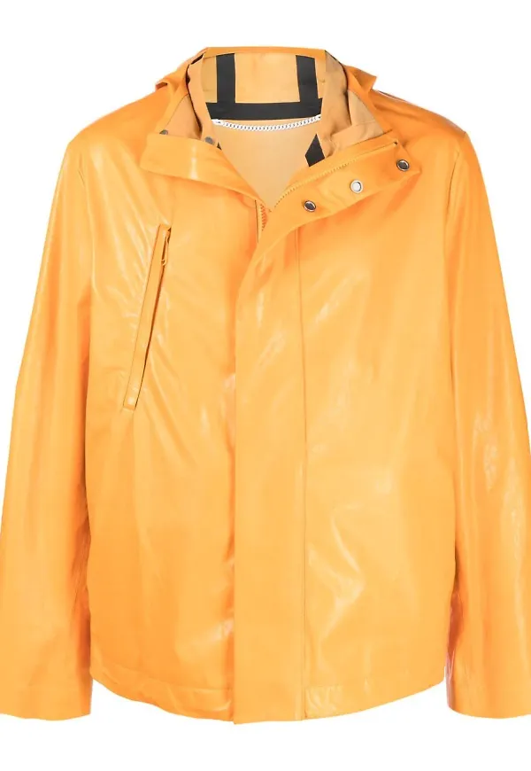 Off-White vindjacka med dragkedja - Orange