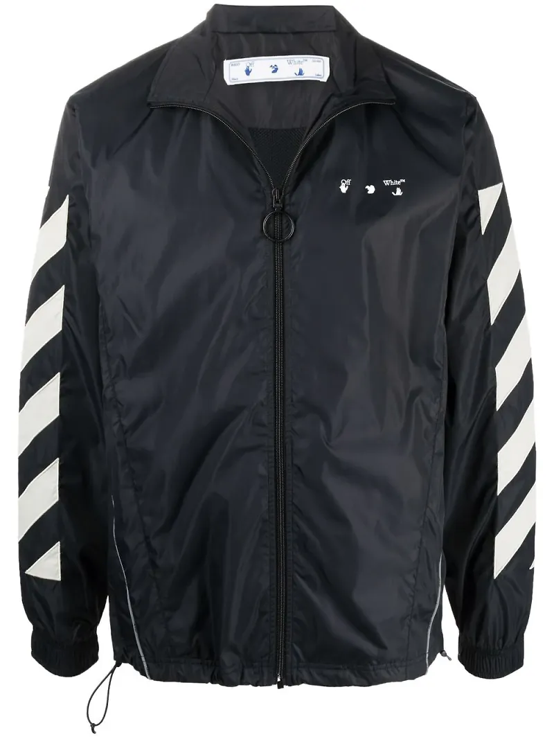 Off-White vindjacka med logotyp - Svart