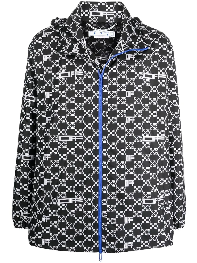Off-White vindjacka med monogram - Svart