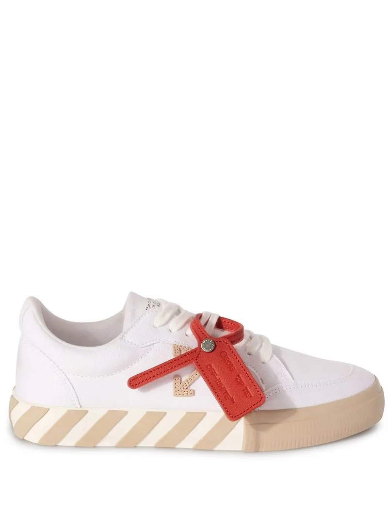 Off-White Vulcanized låga tygsneakers - Vit