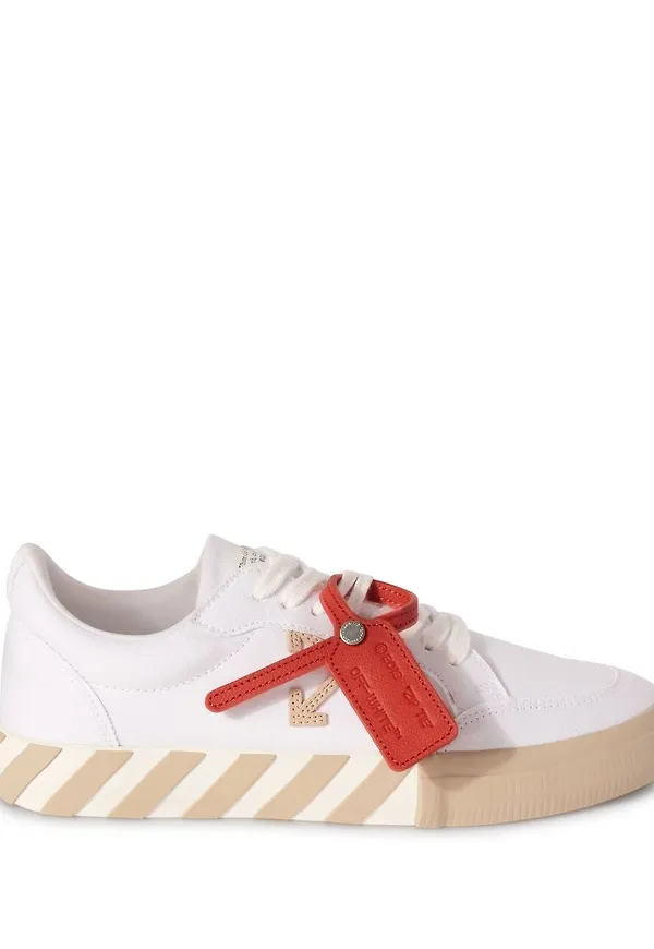 Off-White Vulcanized låga tygsneakers - Vit