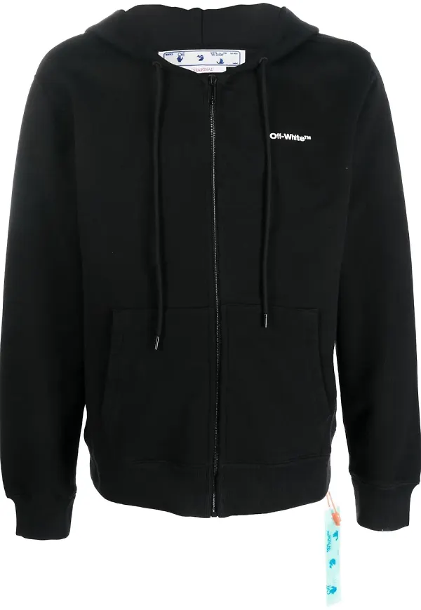 Off-White Wave Diag-Stripe hoodie - Svart