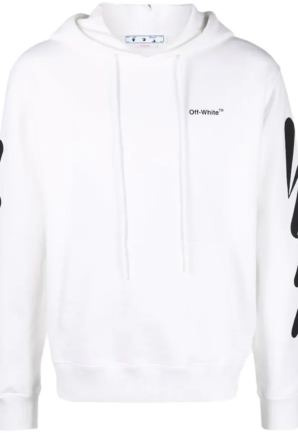 Off-White Wave Diag hoodie - Vit