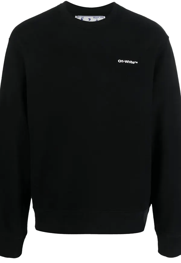 Off-White Wave Diag randig sweatshirt - Svart