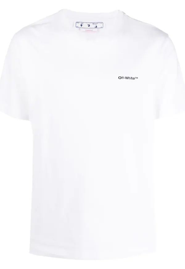 Off-White Wave Diag randig t-shirt - Vit