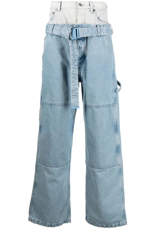 Off-White wide leg-jeans - Blå