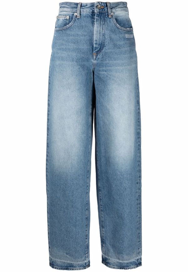 Off-White wide leg-jeans med hög midja - Blå