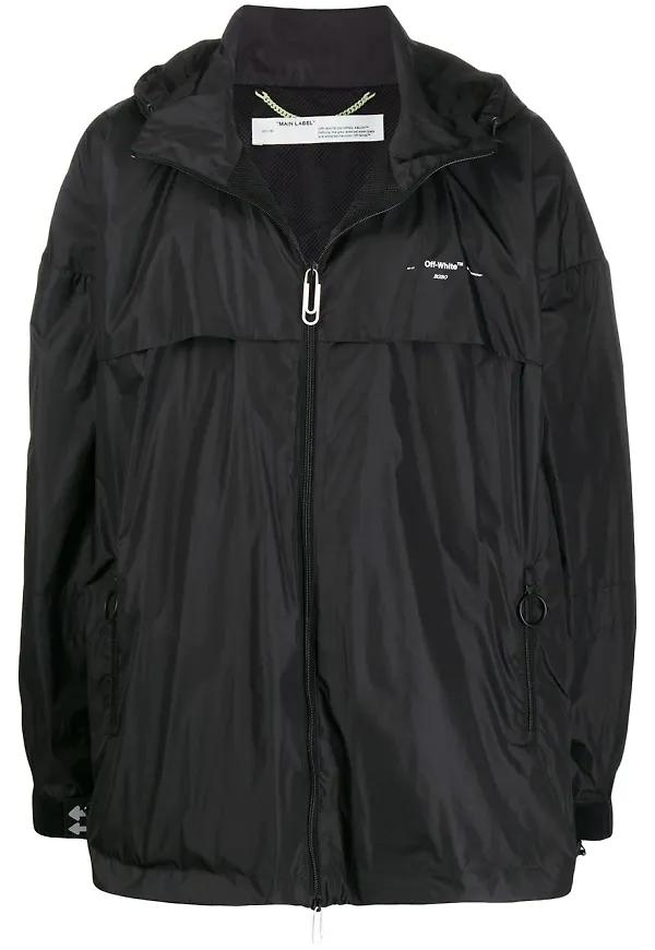 Off-White WINDBREAKER BLACK WHITE - Svart