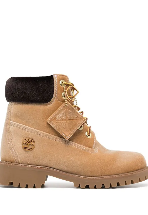 Off-White x Timberland stövletter - Brun