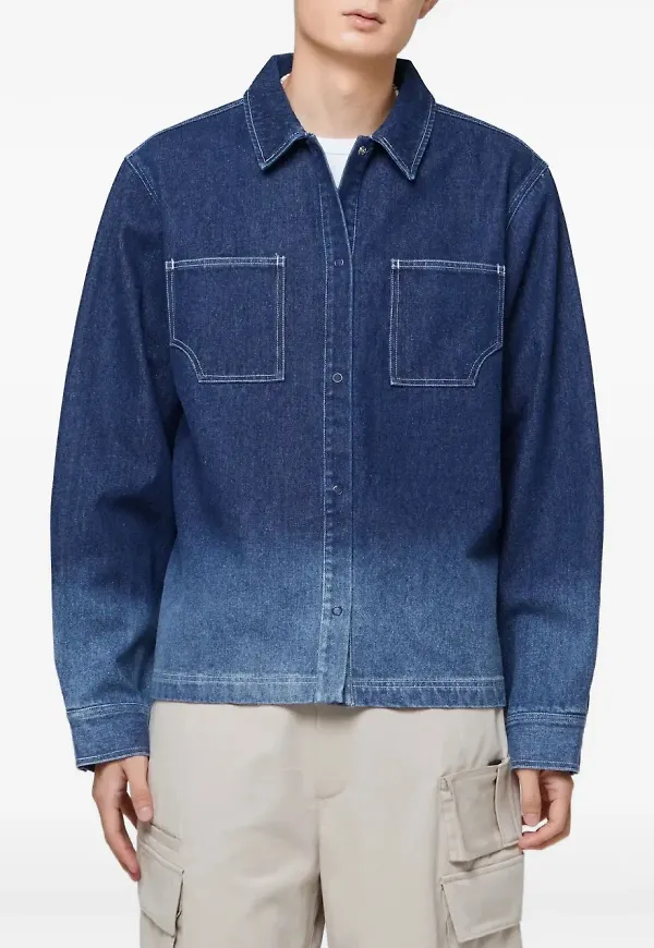 Off Duty jeansjacka med ombréeffekt - Blå