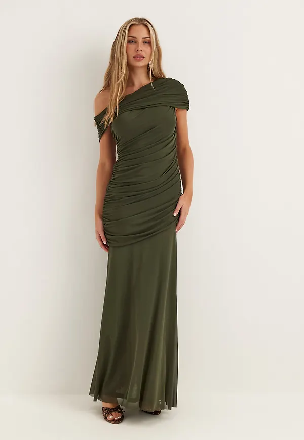 Off Shoulder Mesh Gown