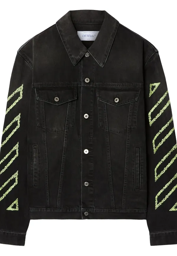 Off-White Arrow Outline jeansjacka - Svart