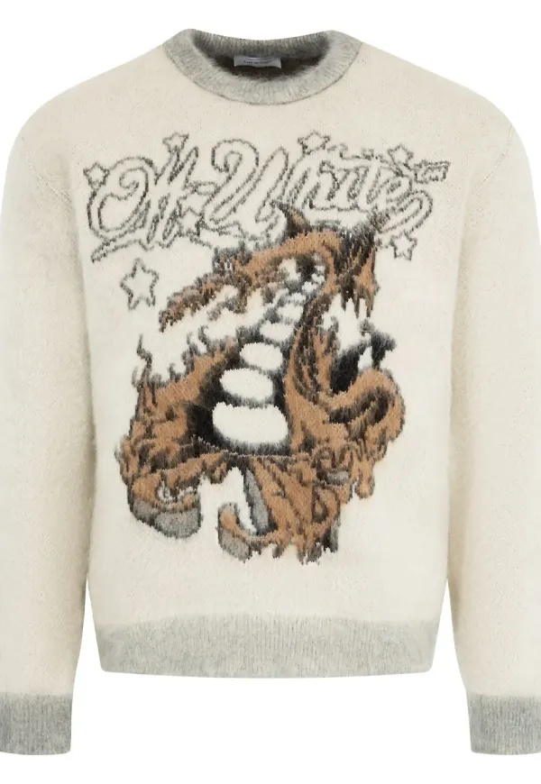 Off-White Dragon intarsiastickad tröja - Neutral