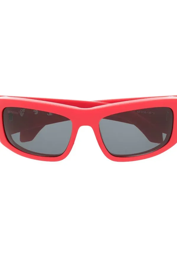 Off-White Eyewear Arrows rektangulära solglasögon - Röd