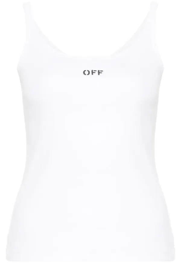 Off-White linne i stretch - Vit