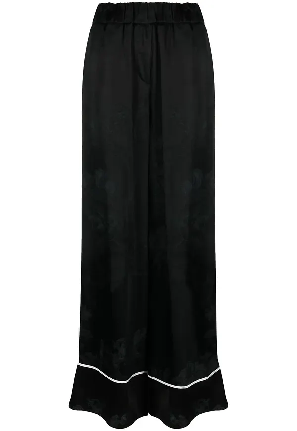 Off-White pyjamasbyxor med rulå - Svart