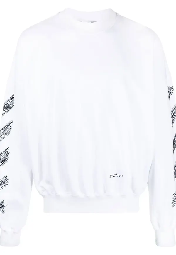 Off-White tröja med klottertryck - Vit