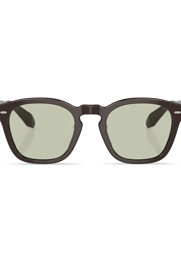 Oliver Peoples tonade runda solglasögon - Brun
