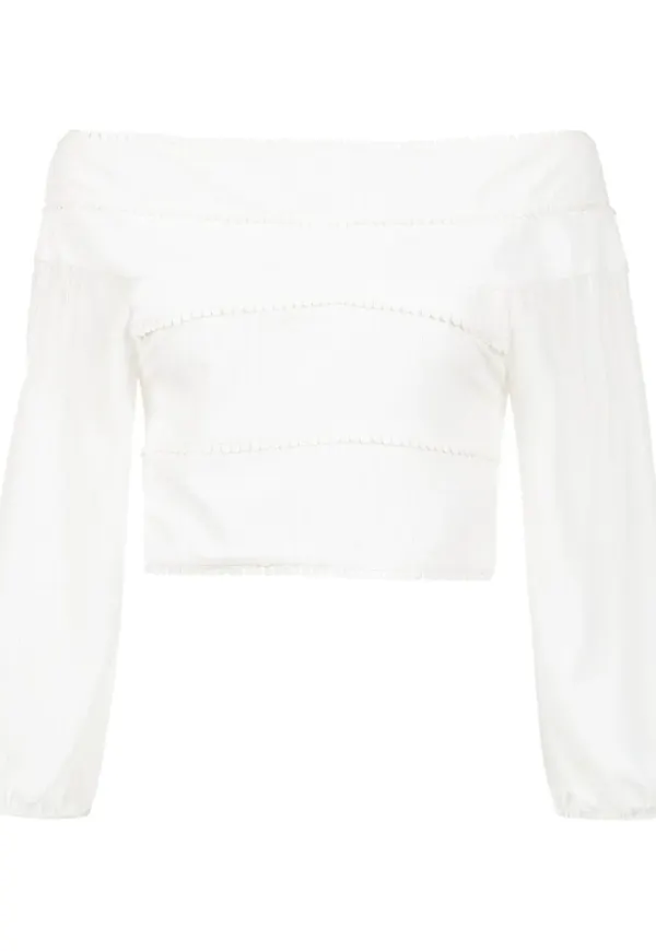 Olympiah croptop med panel - Vit