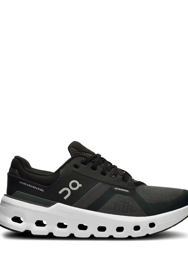 On sneakers med stickad panel - Svart