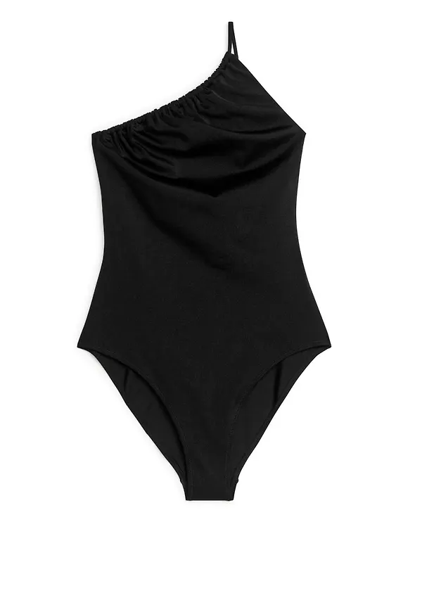 One-Shoulder Swimsuit - Black