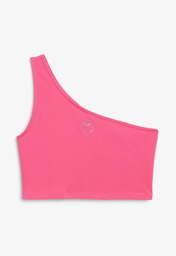 One shoulder crop top - Pink