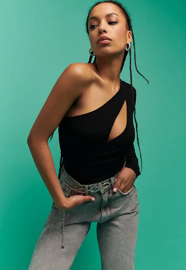 One shoulder cutout body